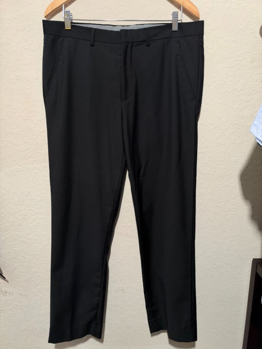 Tazio Men's Black Dress Pants Flat Front 36x30 Italian